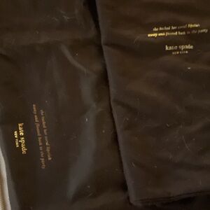 Kate Spade Black Dust Bags with Gold Text